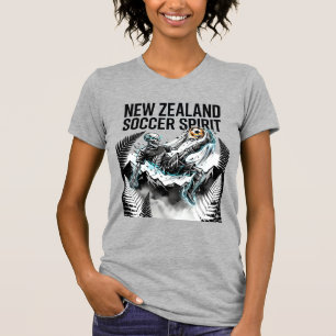 Neuseeland Fußball Geist Skelett Stürmer Nationen T-Shirt
