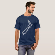 Neuseeland-Gekritzel-Kontur-T-Shirt
