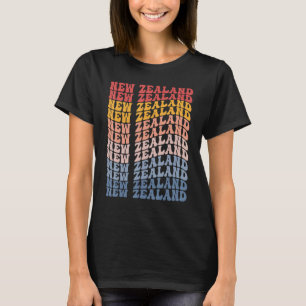 Neuseeland Groovy Retro Neusealander T-Shirt