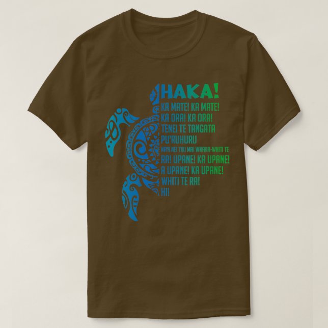 Neuseeland Haka Ka Mate Song urtle Rugby Maori T-Shirt (Design vorne)