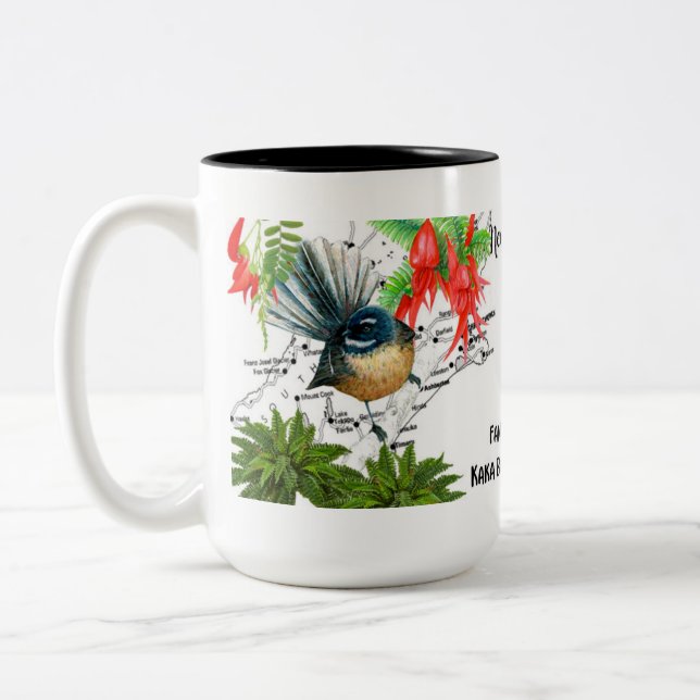 Neuseeland-Heimvogel-Kaffeetasse Zweifarbige Tasse (Links)