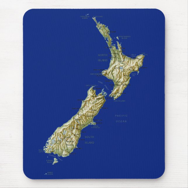 Neuseeland-Karte Mousepad (Vorne)