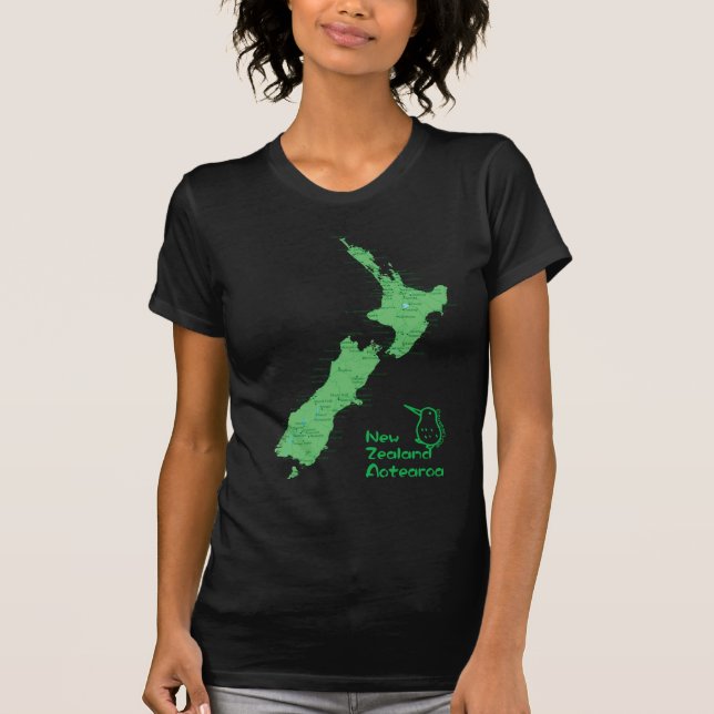 Neuseeland-Karte T-Shirt (Vorderseite)