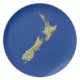 Neuseeland-Karten-Platte Melaminteller (Vorderseite)