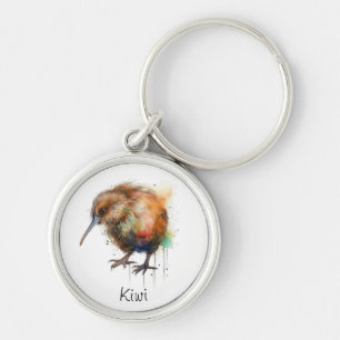Neuseeland Kiwi Aquarell Schlüsselanhänger