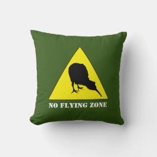 Neuseeland, Kiwi Bird & No Flying Zone /Aotearoa Kissen