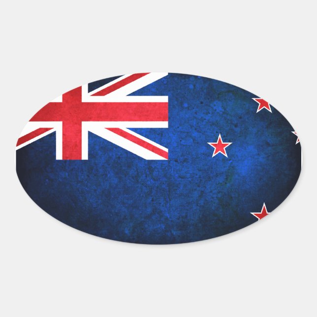 Neuseeland: Kiwi Flag Ovaler Aufkleber (Vorderseite)