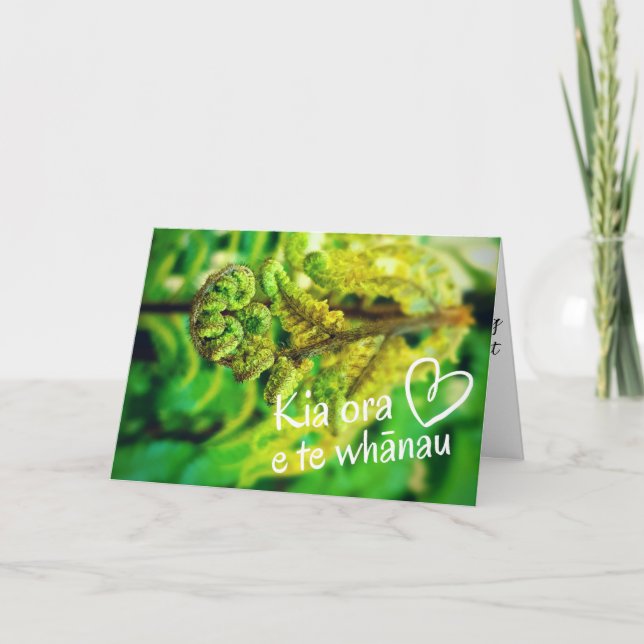 Neuseeland Kiwi Green Fern Kia Ora Māori Karte (Vorderseite)
