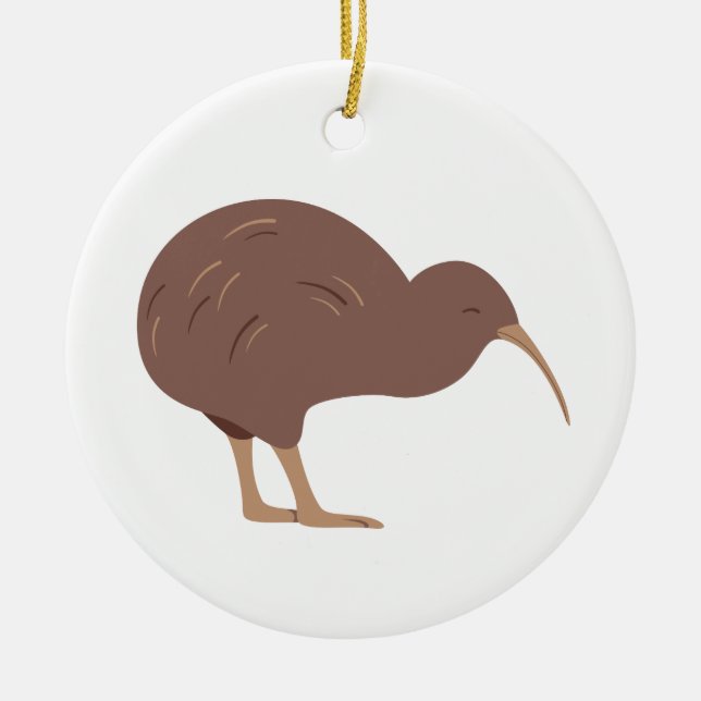 Neuseeland Kiwi Keramik Ornament (Vorne)
