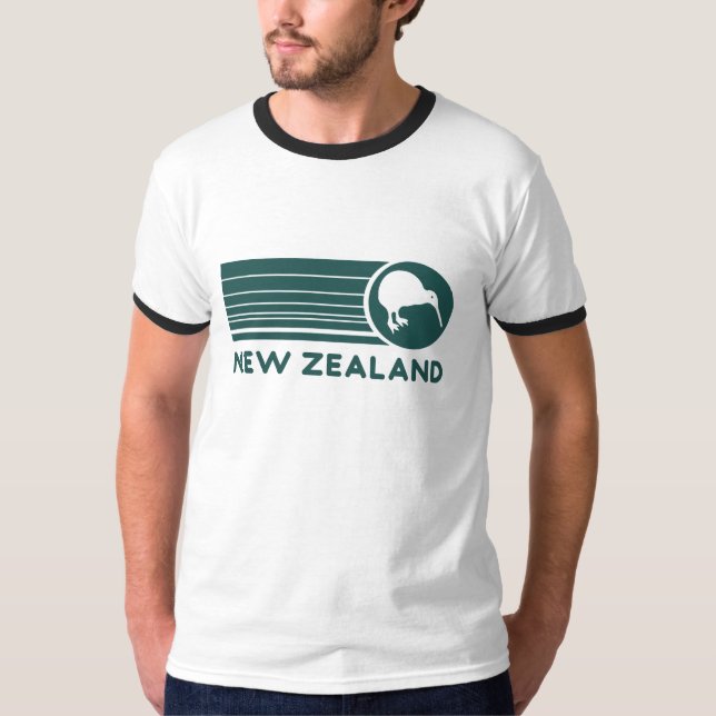 Neuseeland-Kiwi Stripes den T - Shirt der Männer (Vorderseite)