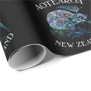 NEUSEELAND KIWI UND FERN PAUA GESCHENKPAPIER