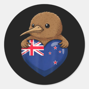 Neuseeland Kiwi Vogel Runder Aufkleber