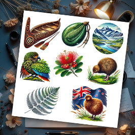 Neuseeland-Kiwiana-Set 3 Aufkleber