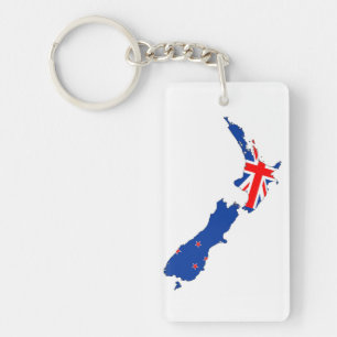 Neuseeland-Landesflaggekarten-Formsymbol Schlüsselanhänger