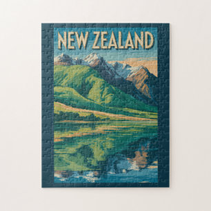 Neuseeland Landschaftsillustration Reise Kunst