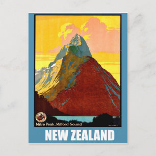 Neuseeland, Mitre Peak, Berg Postkarte