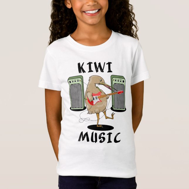 Neuseeland Music Kiwi Gitarre spielen T-Shirt (Vorderseite)