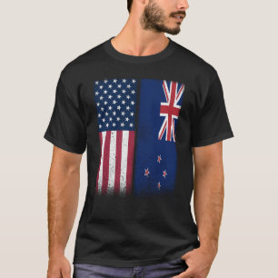 Neuseeland New Zealand American Flags Proof USA T-Shirt