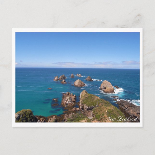 Neuseeland, Nugget Point Rock Circle, Urlaub Postkarte (Vorderseite)