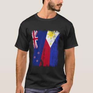 Neuseeland Philippinen Halbflagge Neuseeland Fili T-Shirt