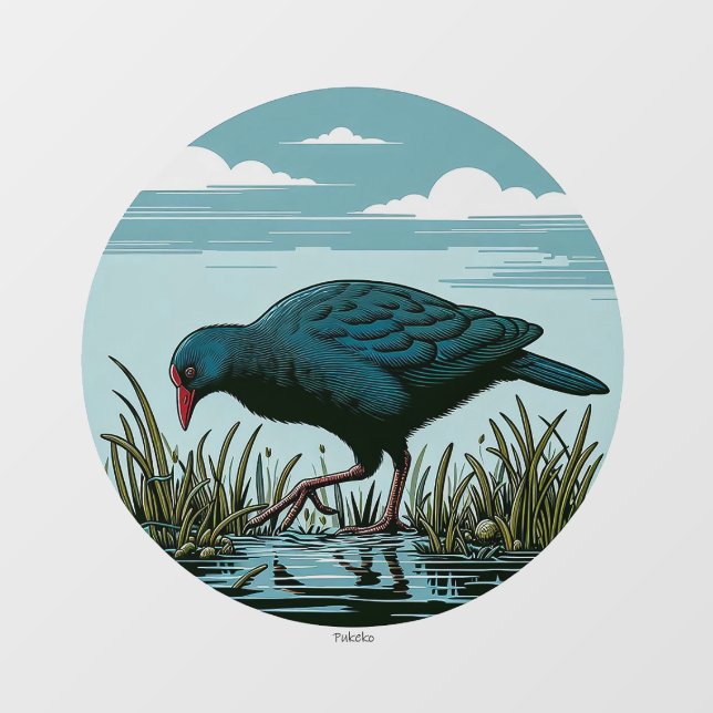 Neuseeland Pukeko Window Cling Decal Fensteraufkleber (Blatt)