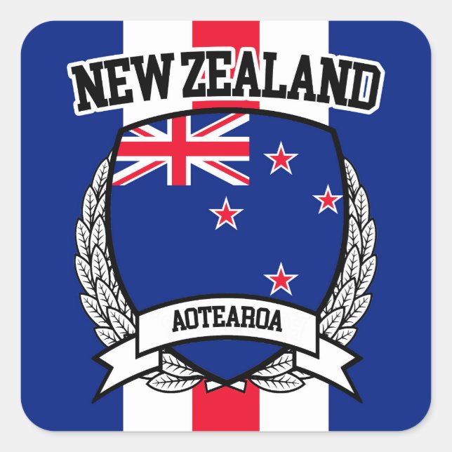 Neuseeland Quadratischer Aufkleber (Vorderseite)