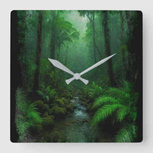 Neuseeland Rainforest Quadratische Wanduhr