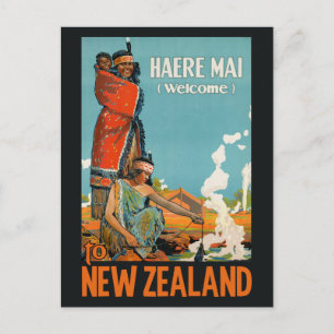 Neuseeland-Reise-Postkarte im Vintage-Stil Postkarte