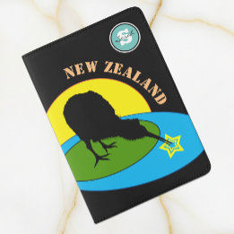 Neuseeland Reisepasshülle, Monogramm, Kiwi Passhülle