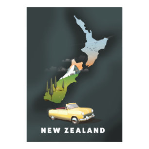 Neuseeland-Reiseposter Fotodruck