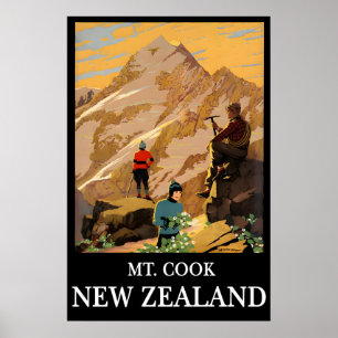 Neuseeland-Reiseposter Mt Cook Druck Aoraki Kunst Poster