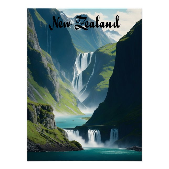 Neuseeland-Reiseposter Poster (Vorderseite)