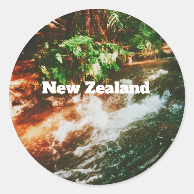 Neuseeland-Reiseposter  Runder Aufkleber (Vorderseite)