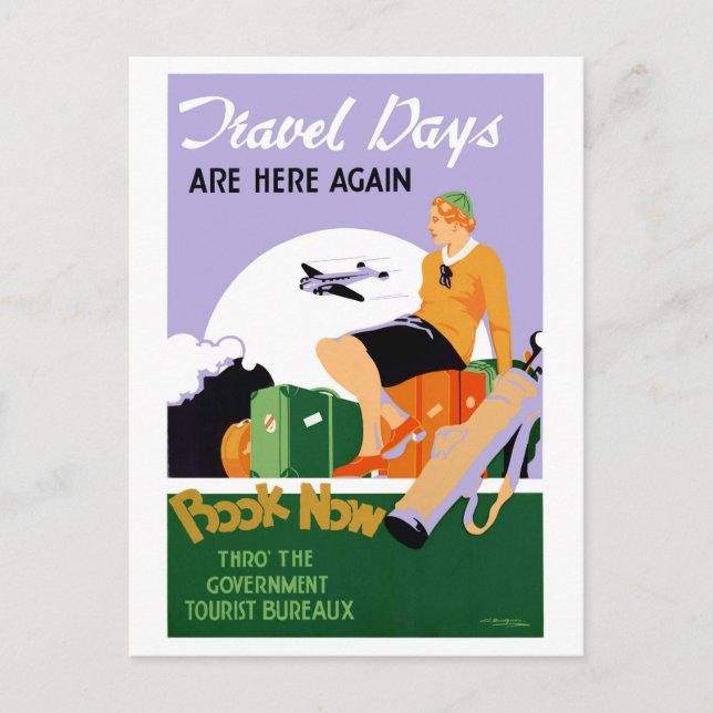 Neuseeland Reisetage Vintage Travel Poster Postkarte (Vorderseite)