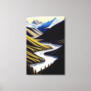 Neuseeland River Valley - Canvas Print Leinwanddruck