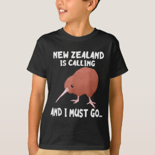 Neuseeland ruft Kiwi-Vogel-Wildtier  T-Shirt