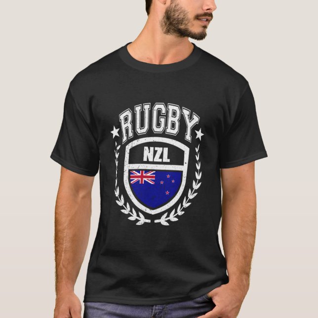 Neuseeland Rugby Gear Neuseeland Flag Sport T-Shirt (Vorderseite)
