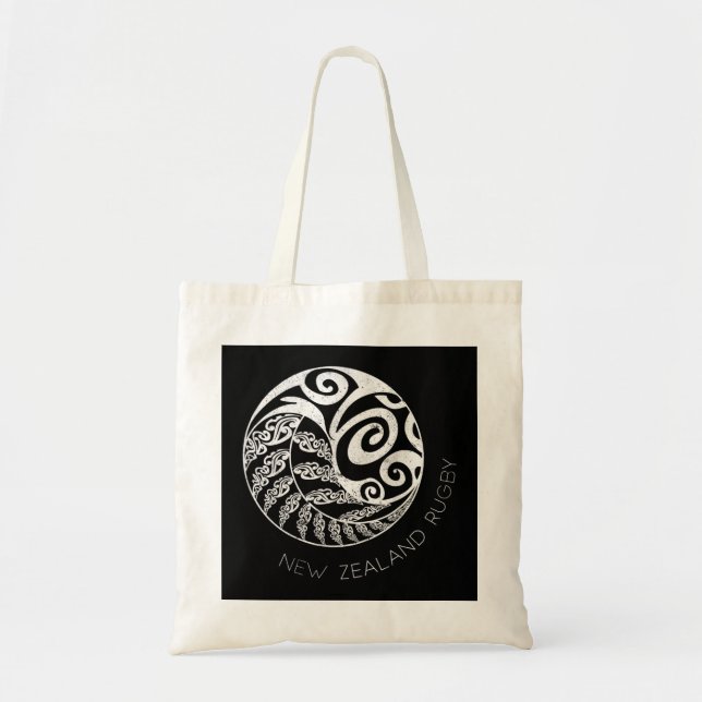 Neuseeland Rugby Maori Inspirierte Kiwi & Silver F Tragetasche (Vorne)