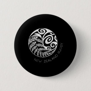 Neuseeland Rugby Maori Insred Kiwi & Silber F Button