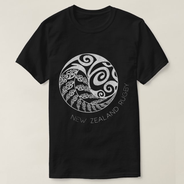 Neuseeland Rugby T Shirt, Maori Inspirierte Kiwi & T-Shirt (Design vorne)