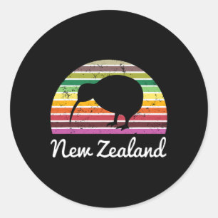Neuseeland-Shirt Kiwi-Vogel Urlaubsgeschenk  Runder Aufkleber