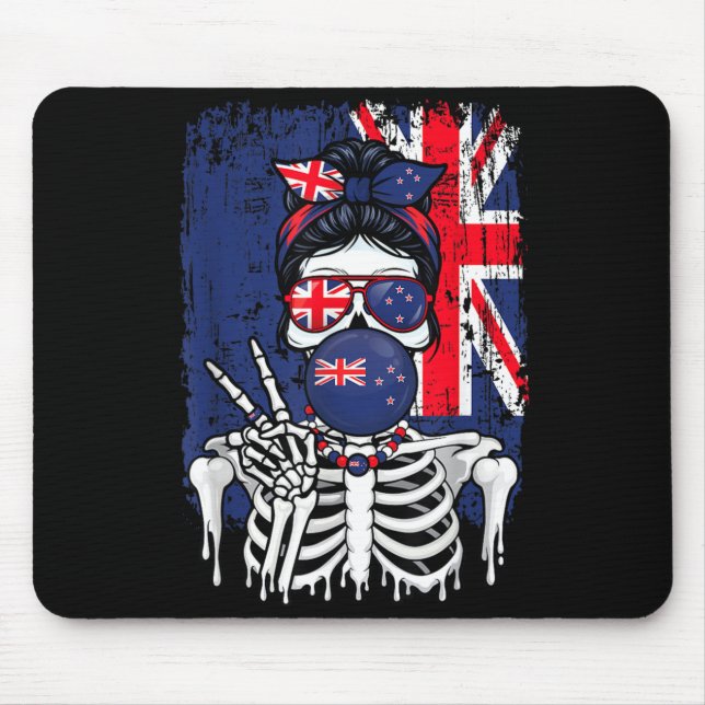 Neuseeland Skelett Spaß Kunst Mousepad (Vorne)