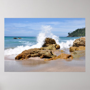 Neuseeland Tairua Beach Waves Poster