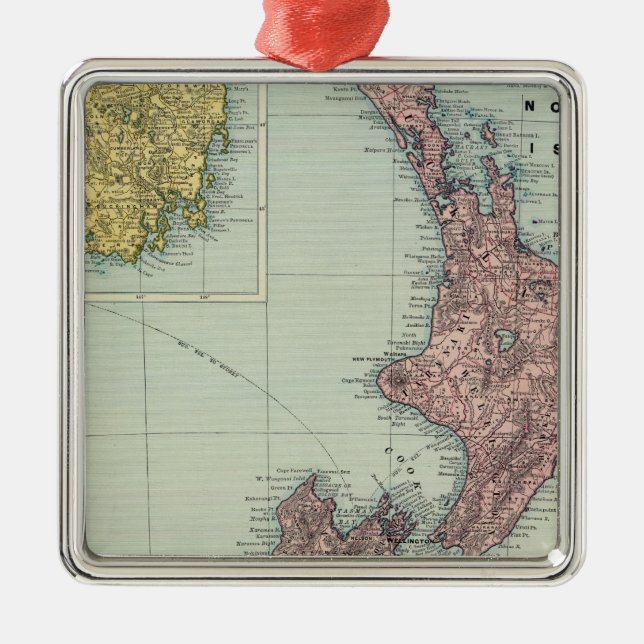 Neuseeland, Tasmanien, Fidschi Silbernes Ornament (Vorne)