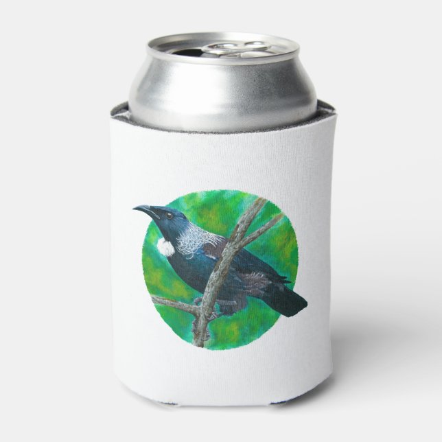 Neuseeland Tui - Malerei in Acryl Dosenkühler (Kanne Vorderseite)