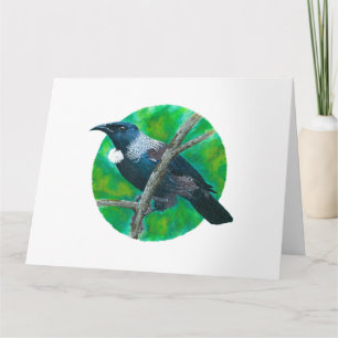 Neuseeland Tui - Malerei in Acryl Karte