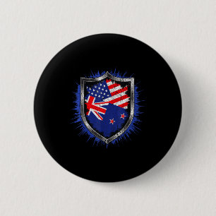 Neuseeland und US-Flagge USA Neuseeland-Flagge Button