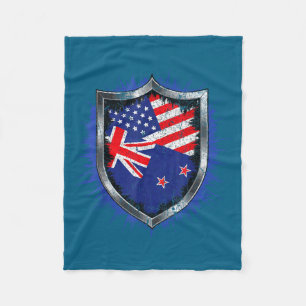 Neuseeland und US-Flagge USA Neuseeland-Flagge Fleecedecke
