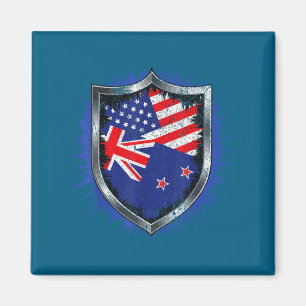 Neuseeland und US-Flagge USA Neuseeland-Flagge  Magnet