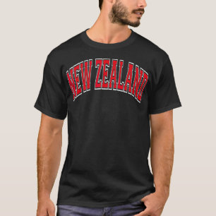 Neuseeland Universitätsstil Roter Tet T-Shirt